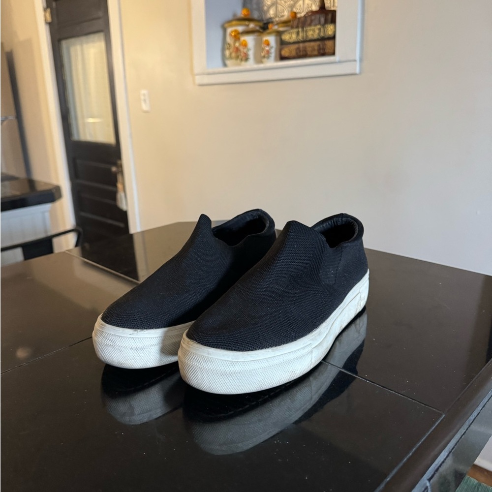 MIA Black and White Slip On Sneakers Women Size 7.5